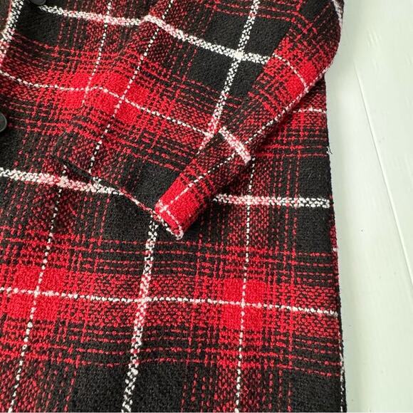 Torrid Red & Black Plaid Woolen Wedge Coat size 3 women’s pea coat - Picture 5 of 12